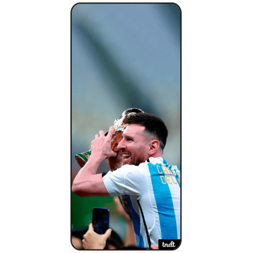 AFA Messi Feliz Levantando La Copa Del Mundo