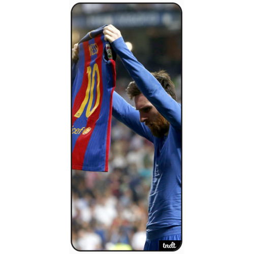 Messi Alzando Camiseta Barcelona