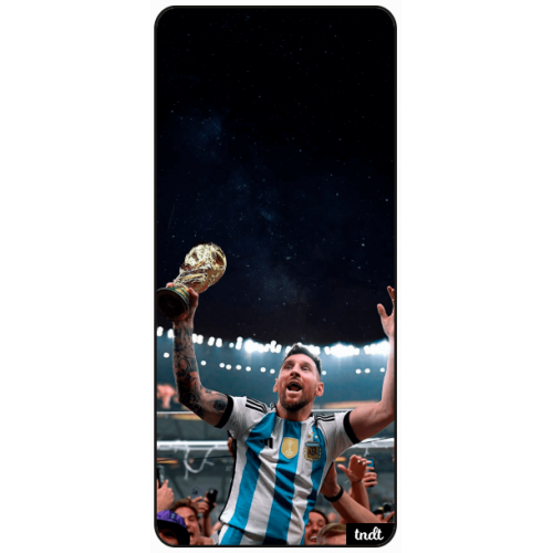 Messi levantando la copa con estrellas